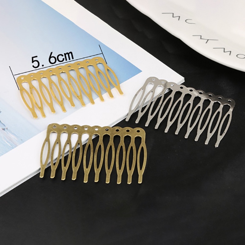 Cài răng 10 chân 56*39mm nguyên liệu làm trâm làm trang sức cổ trang cosplay cổ phục có màu KC