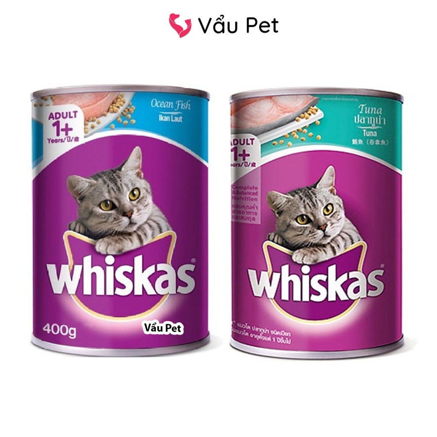 Pate cho mèo Whiskas Lon 400g - Pate Whiskas cho mèo lớn Vẩu Pet Shop