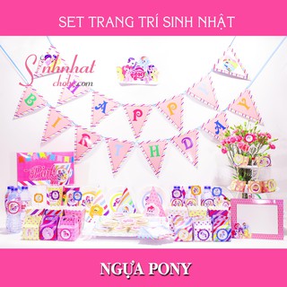 Set trang trí sinh nhật trọn gói chủ đề Ngựa Pony