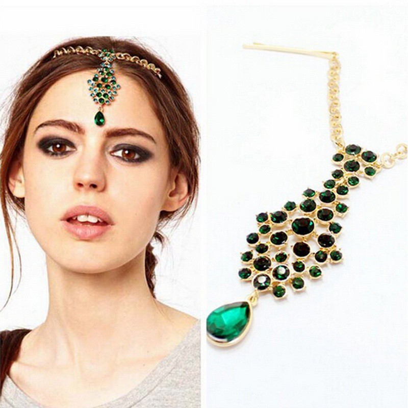 Phụ kiện kẹp tóc đính đá lủng lẳng thời thượng cho nữ