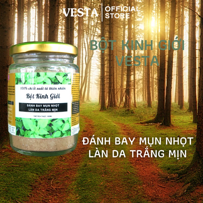 Bột Đắp Mặt Nạ Kinh Giới FREE SHIP Bột Đắp Trắng Da Nguyên Chất Vesta Hủ 180ml