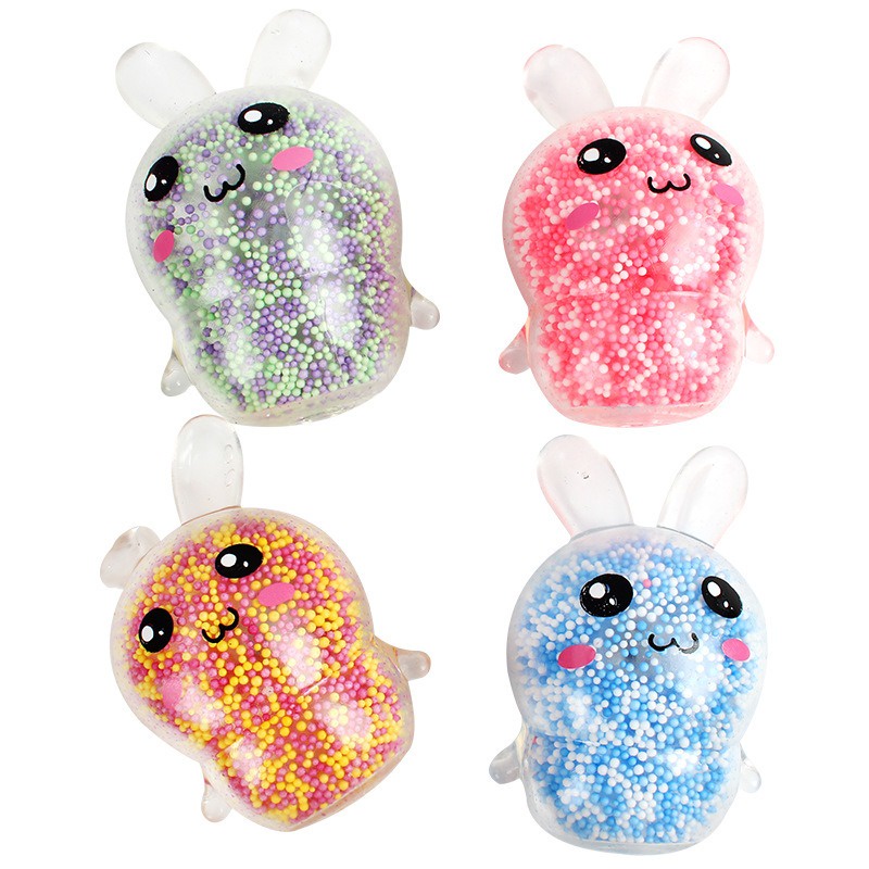 Squishy Mochi hình THỎ XỐP mềm mịn dễ thương chân thực giảm stress co dãn đàn hồi ngộ nghĩnh bóp giải trí