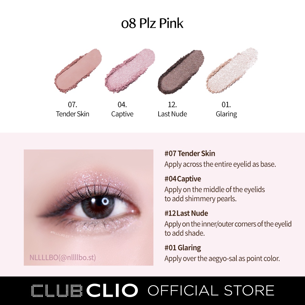 Bảng Phấn Mắt Clio A.Black Nhiều Tông Màu Độc Đáo 12g