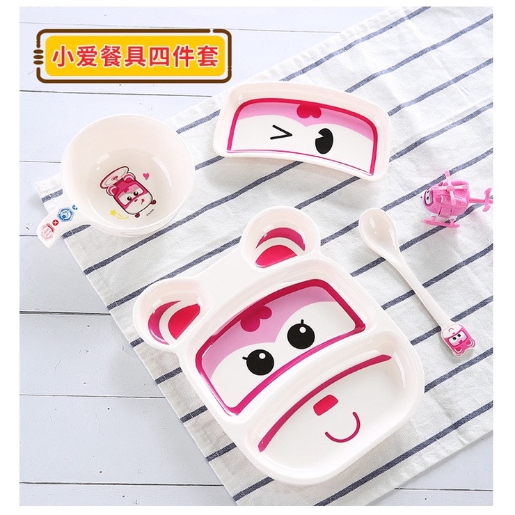 Bộ đồ ăn dặm bát ăn thìa ăn cho bé hoạ tiết hình biệt đội siêu đẳng Super wings , chú chó cứu hộ Paw Patrol