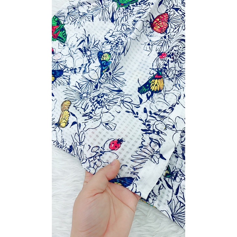 Áo sơmi  kiểu in hình bướm tay lỡ big size ( vòng 1 từ  120 cm đến 130cm)