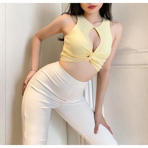 Áo Sunset Croptop, áo thun co giãn, hoa tiết hoa mini, áo hở ngực siêu xinh