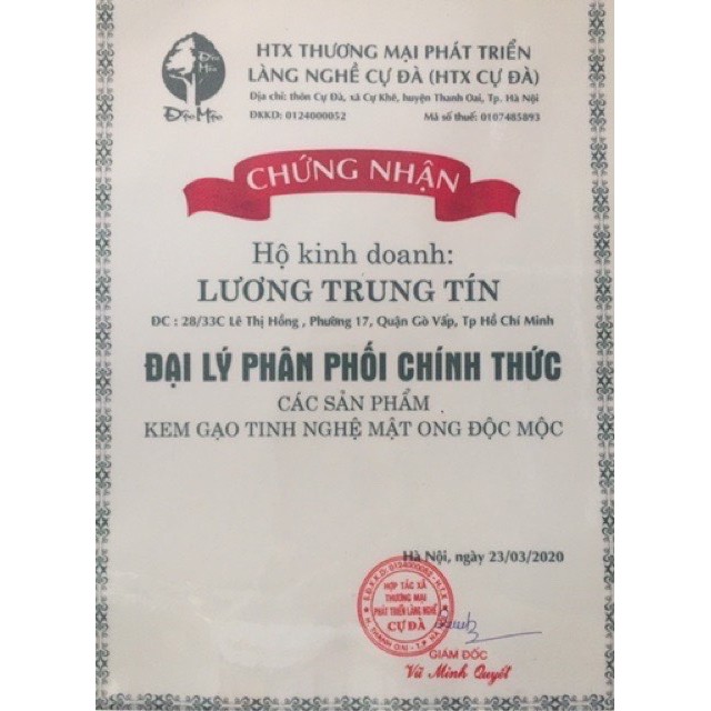 [Hoàn Tiền] Kem Gạo Nghệ Độc Mộc - Dưỡng Trắng Da - Mờ Thâm - Mờ Nám - Tàn Nhang