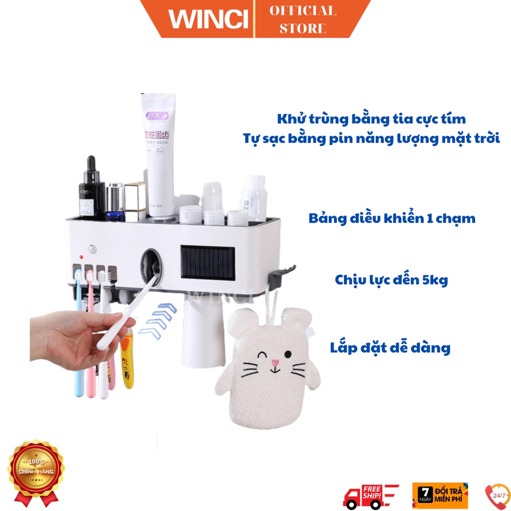 [Mã BMBAU50 giảm 10% đơn 99k] Giá treo, Khử khuẩn Bàn Chải Đánh Răng bằng tia UV, Chính hãng Winci, WinD2