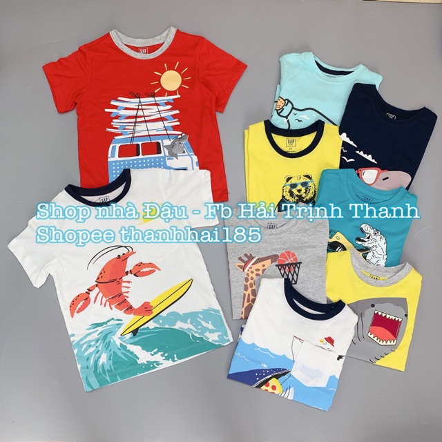 Áo cotton nhiều hoạ tiết bé trai size 12/18m - 3T