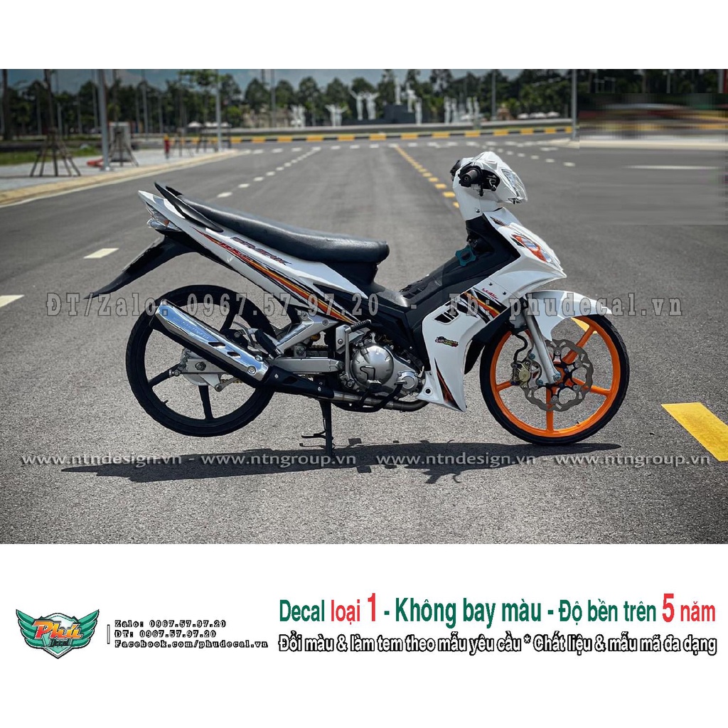 Tem rời xe Ex 2006-2010 Trắng đen cam (c)