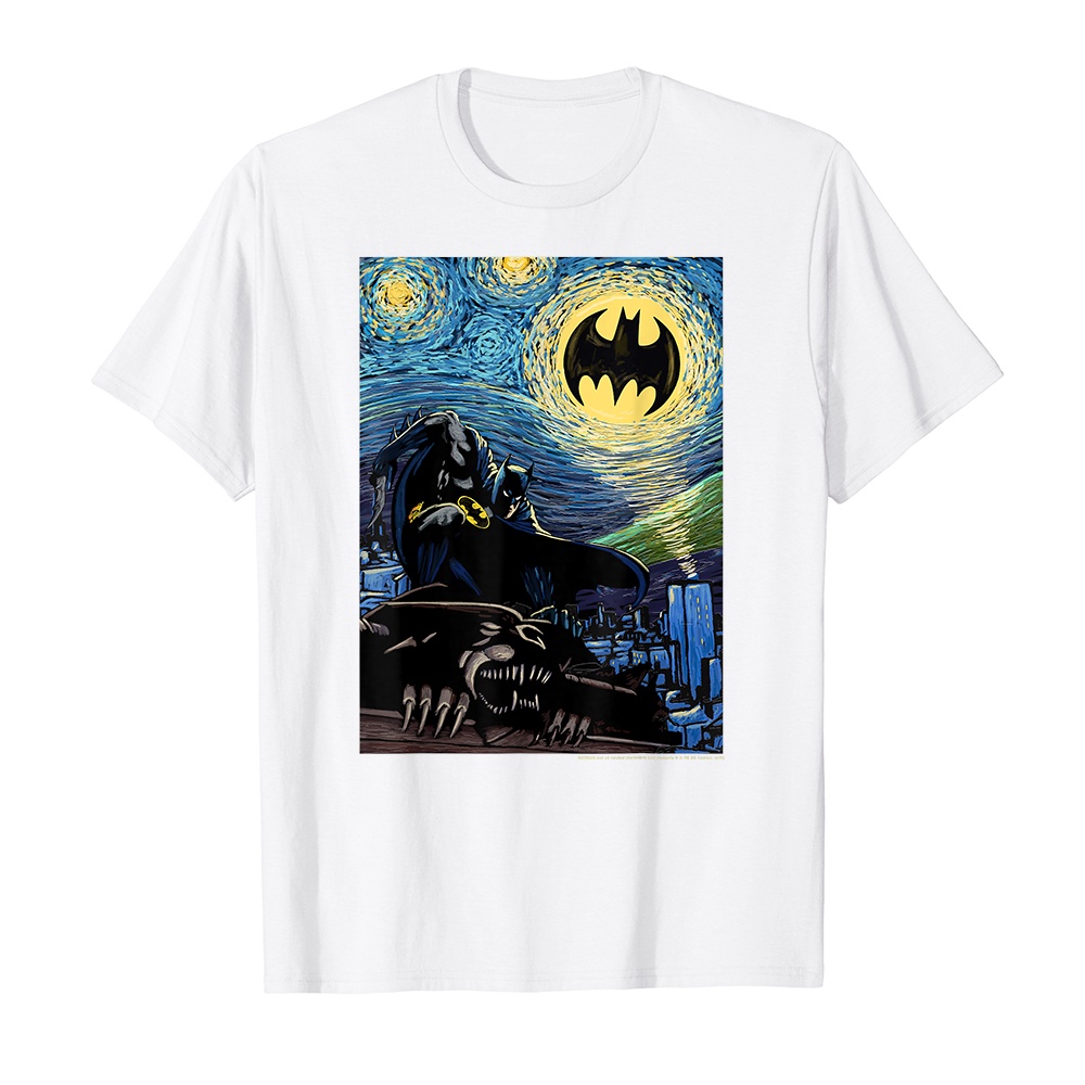 Áo thun cotton unisex HTFashion in hình DC Comics Batman Starry Night Style Painting-9351