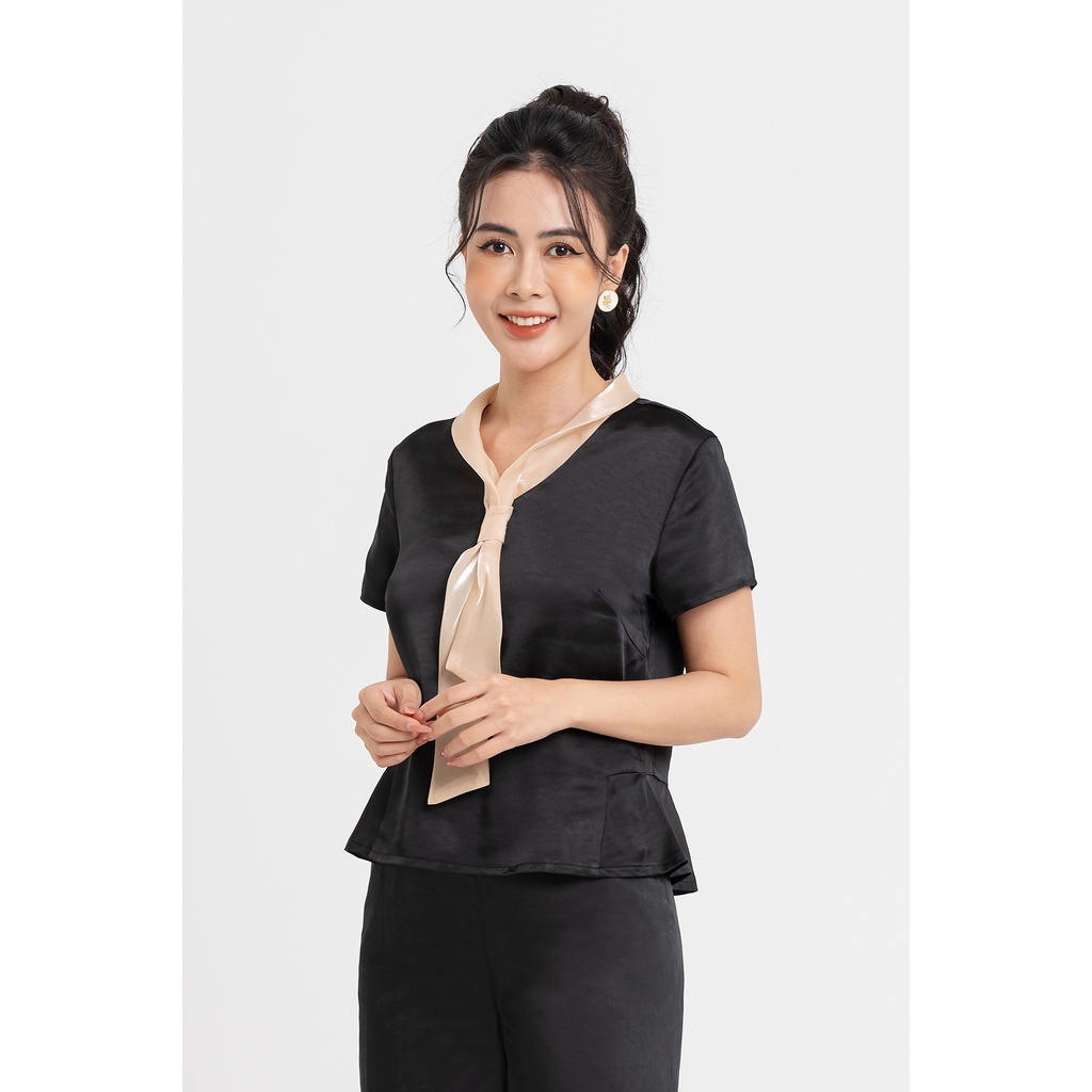 Áo LAMER Cổ Cà Vạt Gấu Xòe L61B22H054