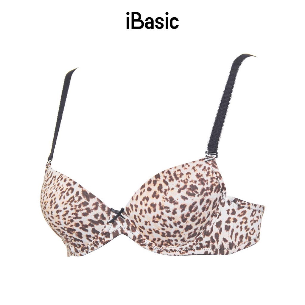 Áo ngực có gọng mút vừa cup demi hoạ tiết iBasic BRAW150
