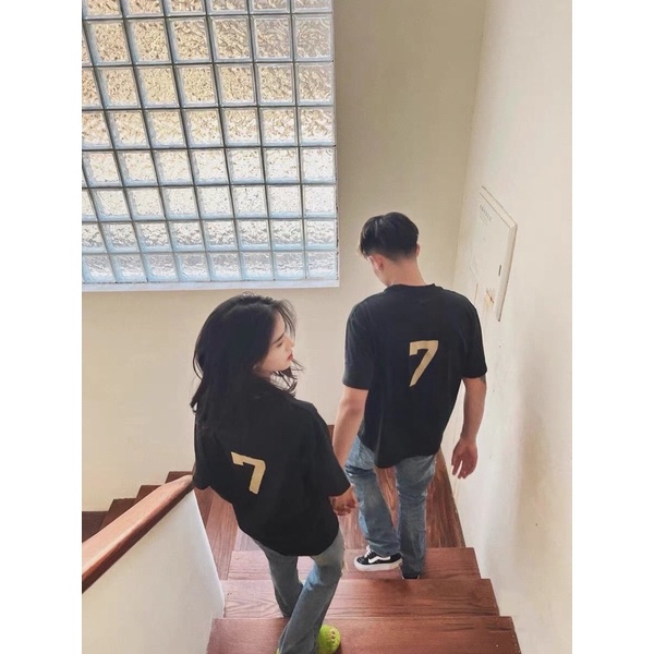 Áo phông Tee - Chất Cotton xịn - hoạ tiết SEVEN - Form Oversize thời trang Unisex nam nữ