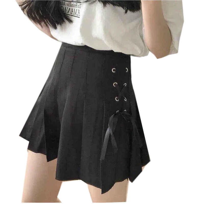 Chân Váy Xếp Ly Skirt Chữ A Dáng Ngắn Xâu Dây Hông Lưng Cao Thiết Kế Đẹp Rực Rỡ Cv08