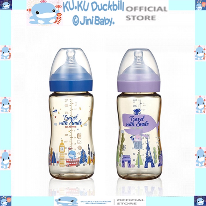 Bình sữa PPSU cổ rộng ku.ku duckbill ku5877 ku5876 - 330ml