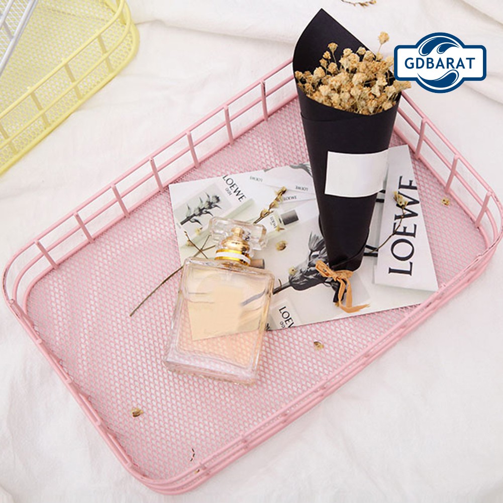 Giỏ đựng đồ dùng mỹ phẩm bằng sắt thiết kế độc đáo để bàn tiện lợi