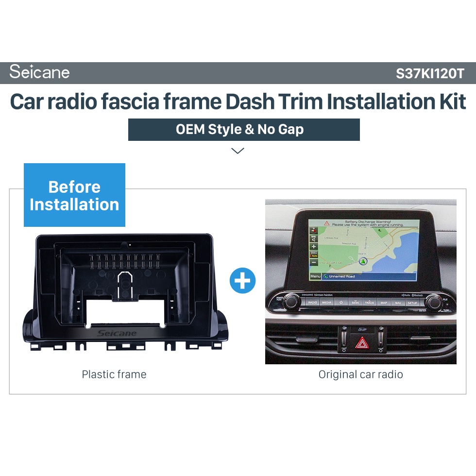 Mặt dưỡng màn hình DVD android 9” 10” KIA CERATO  2018 2019 2020 2021 Jack nguồn Zin