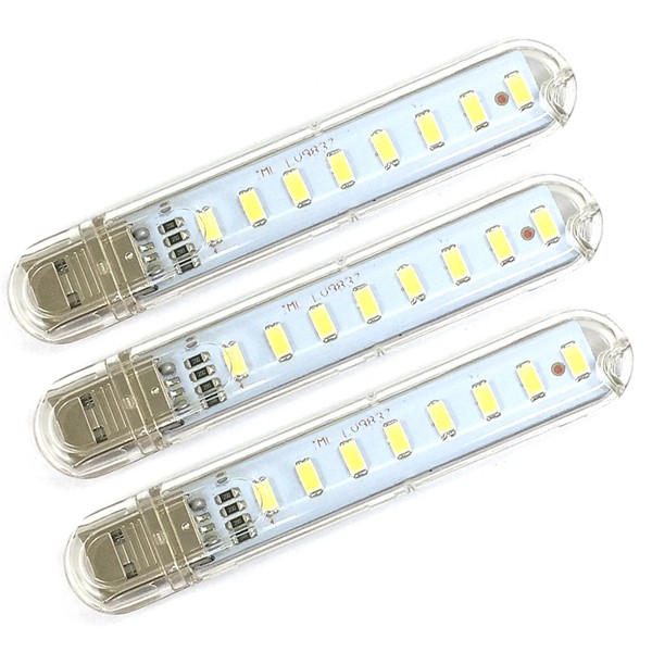 Thanh đèn LED mini 8 bóng, 24 bóng siêu sáng cổng cắm USB thích hợp để bàn học, đọc sách đầu giường