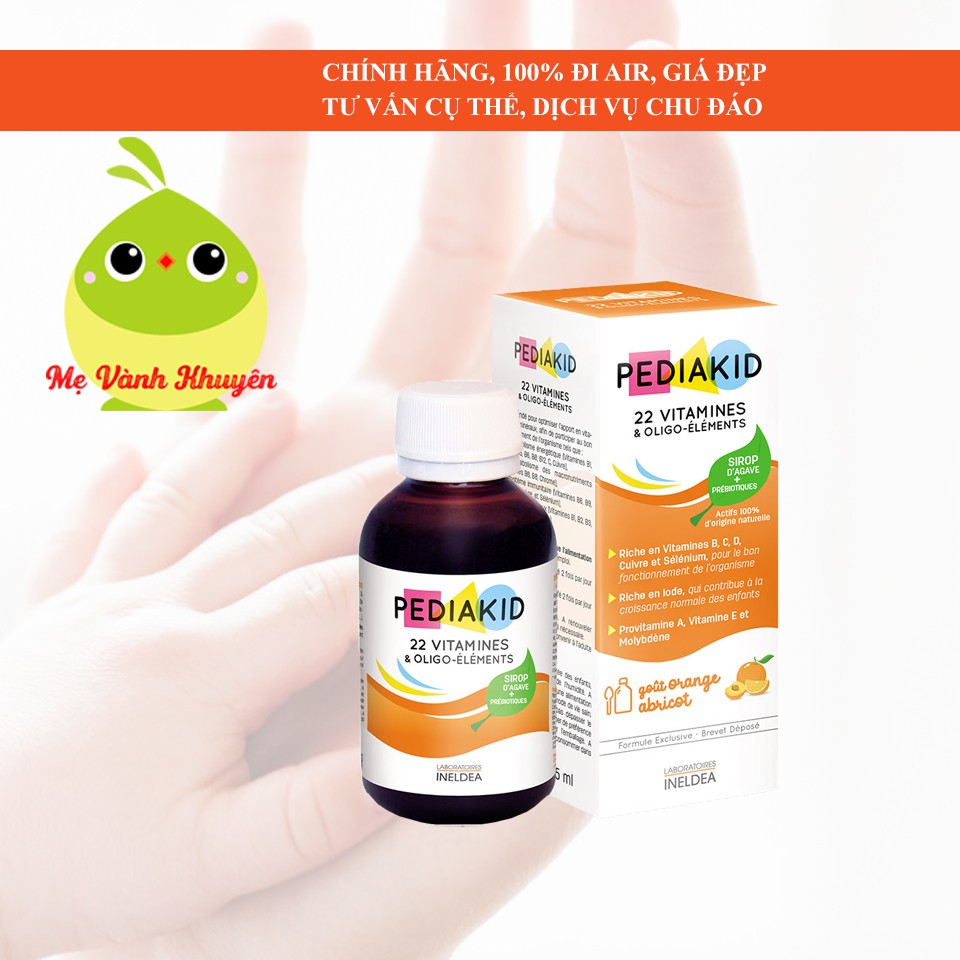 Vitamin tổng hợp Pediakid 22 Vitamins & Minerals, Pháp (125ml)