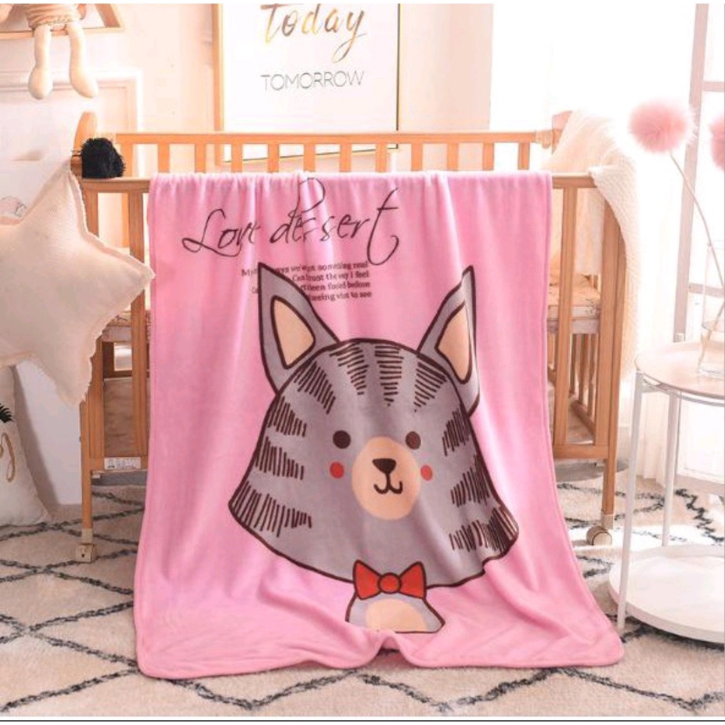 Chăn lông tuyết mềm mịn dễ thương cho bé (KT: 100x140cm)