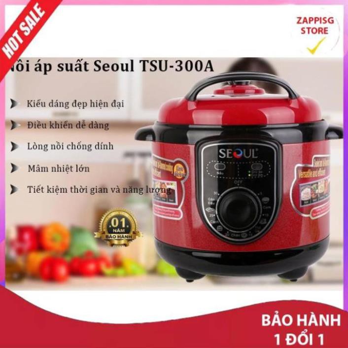 Sale Nồi áp suất điện đa năng Seoul TSU-300A 3 lít-Bảo hành uy tín - LỖI 1 ĐỔI 1  - Bảo hành 1 đổi 1