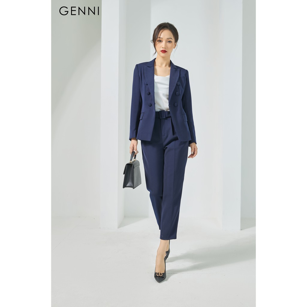 [Mã FAMALLT5 giảm 15% đơn 150k] Áo vest vạt chéo 6 cúc GAV008 - Genni