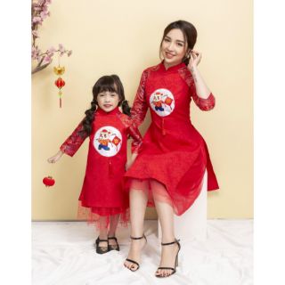Sét rời mẹ và bé gấm thêu chuột xinh( ảnh thật). Có 2 màu.