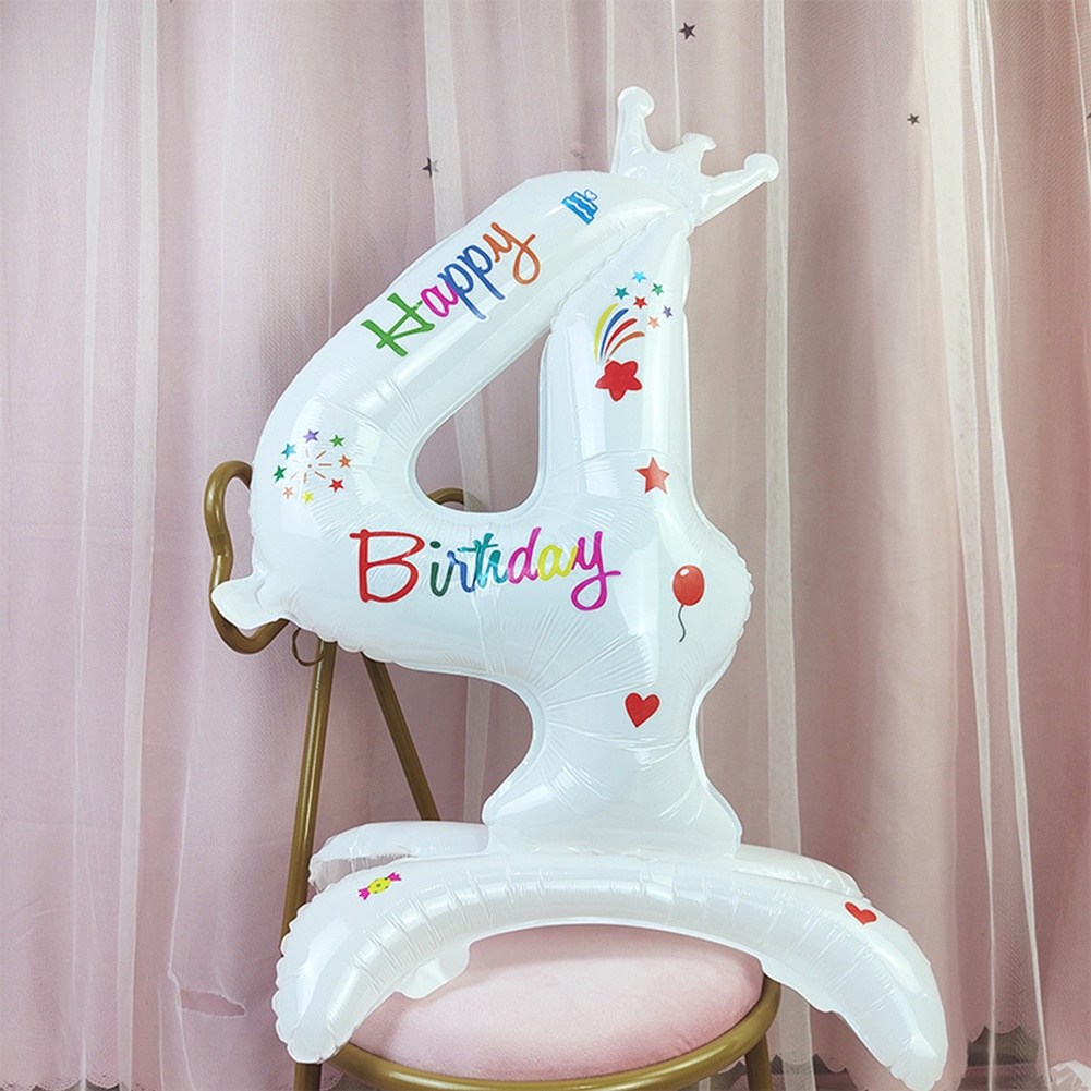 Bong Bóng Nhôm Hình Vương Miện Kỹ Thuật Số 32 Inch Mini 0 1 2 3 4 5 6 7 8 9th Trang Trí Tiệc Sinh Nhật Cho Bé