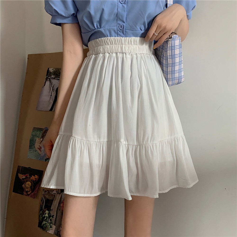 Chân Váy Chữ A Lưng Cao Xếp Ly Màu Trơn Thời Trang Cho Nữ | BigBuy360 - bigbuy360.vn