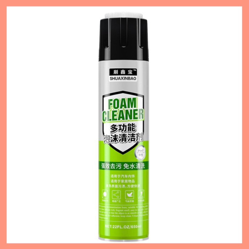 Chai Xịt Bọt Vệ Sinh Nội Thất Ô Tô Xe Hơi Đa Năng - Shuaxinbao Foam Cleaner 650ml