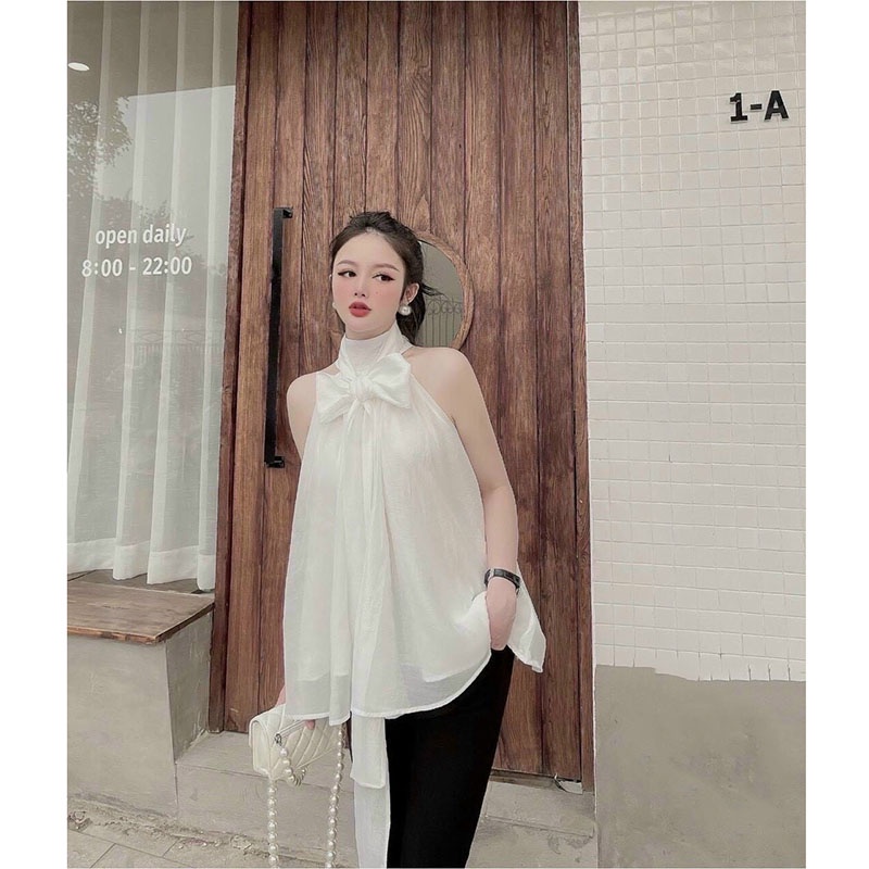 Áo Tơ Nơ Cổ 2 Lớp Hàng Quảng Châu M0586-Violet