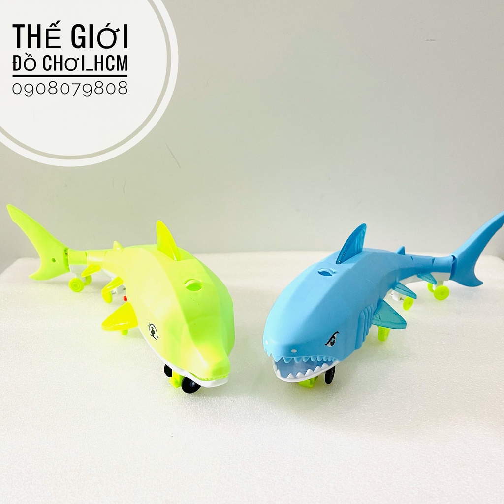 [TRỢ GIÁ-CÓ ĐÈN NHẠC] Đồ chơi cá heo chạy pin hát baby shark dành cho bé thích xe mô hình