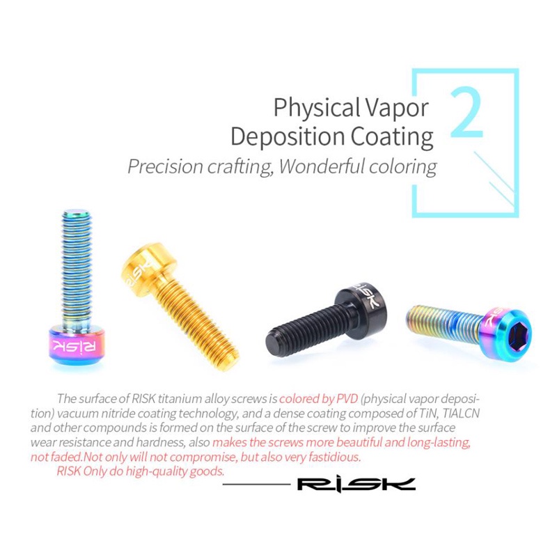 Ốc Vít Hợp Kim Titan Cố Định Tay Lái Xe Đạp Leo Núi M5x16 M5x18mm