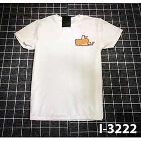 Áo Thun Nam Nữ Tay Lỡ Unisex Oversize Form Rộng Basic Tee Hình chó vàng nhỏ trên