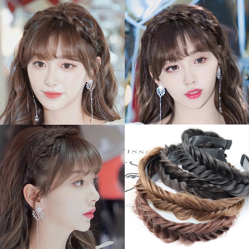 flowersqueen Dây Buộc Tóc Bện Xoắn Hình Xương Cá Chiên