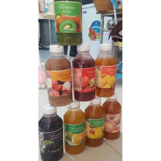 Sinh tố Berrino chai 1 lít: dâu, cam, xoài, dứa, kiwi, việt quất, nho đen, vải, đào...
