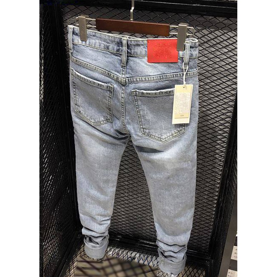 Quần Jeans Hàn Quốc Màu Xám Trơn Dáng Ôm Đẹp