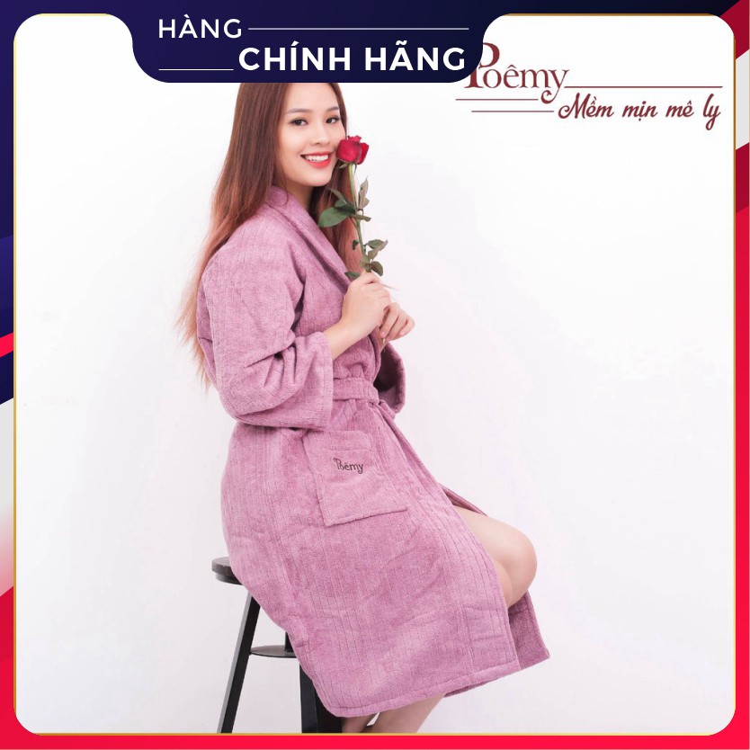 Áo choàng tắm nữ cao cấp Poemy - Áo choàng tắm nữ POÊMY SỌC GÂN