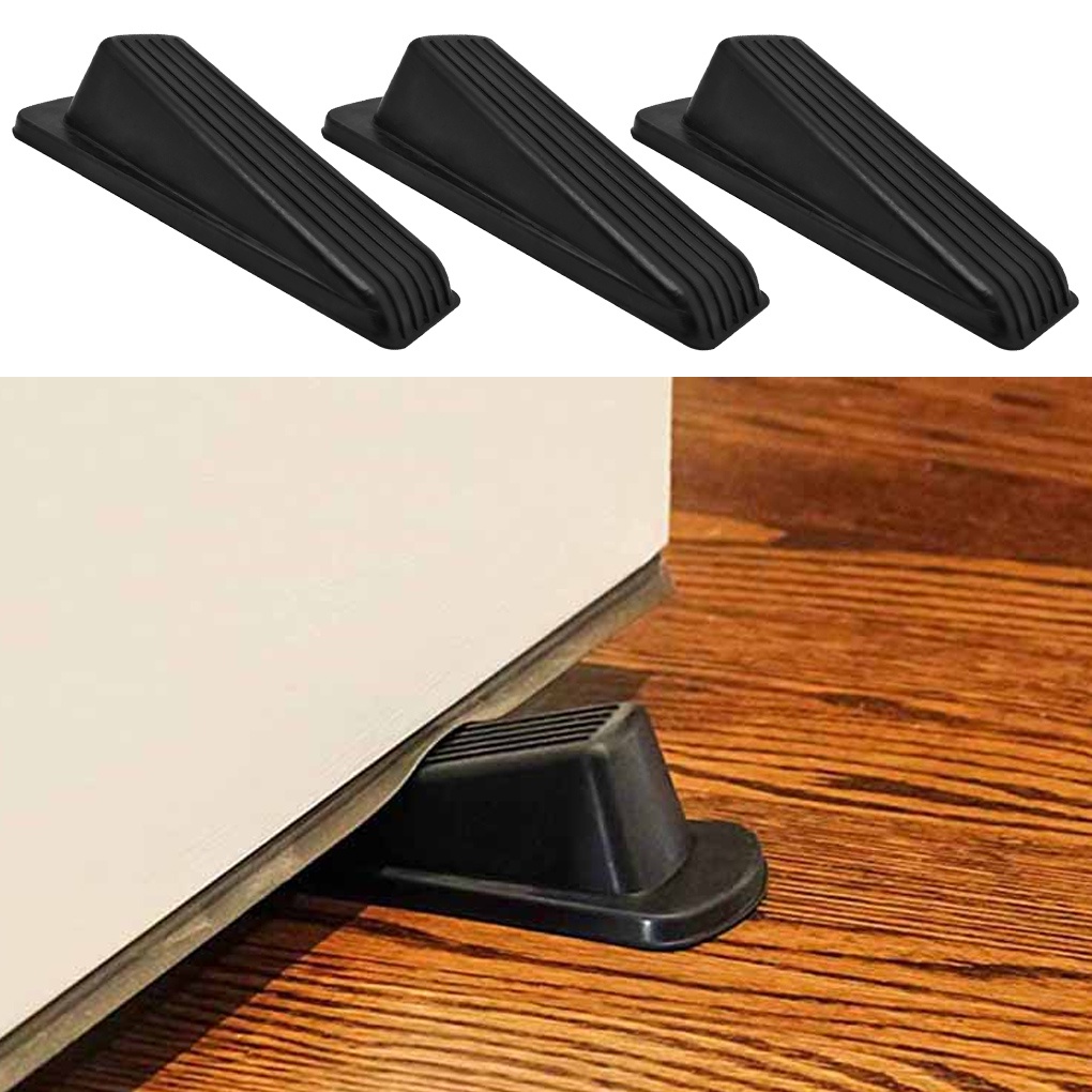3Pcs Door Stop Bathroom Rubber Door Stopper Wedge Anti-slip Flexible Doorstop for Home Kitchen