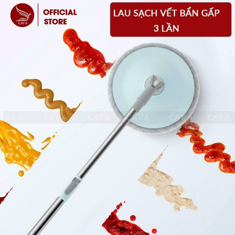 Bộ Cây Lau Nhà Xoay 360 FLAT MOP  [Chính hãng]