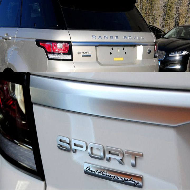 Decal tem chữ inox Sport dán đuôi xe ô tô