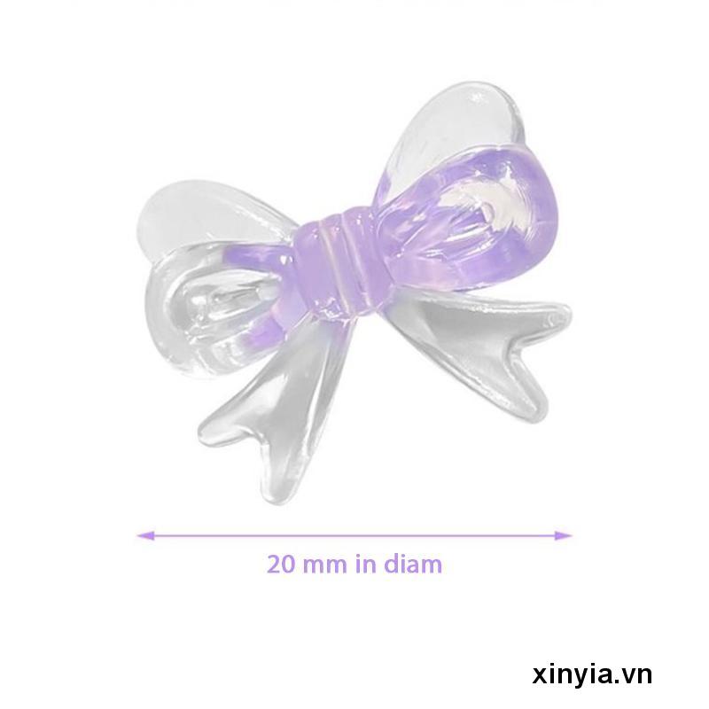 Kẹp Tóc Nơ Mini Màu Kẹo Trong Suốt Dễ Thương Cho Bé