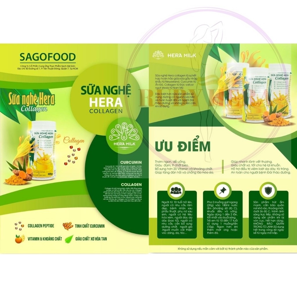 Sữa Nghệ HERA Collagen NC01 Đẹp Dáng -  Đẹp Da - Hỗ Trợ Đau Dạ Dày [CHÍNH HÃNG] (HỘP 500GRAM) | BigBuy360 - bigbuy360.vn