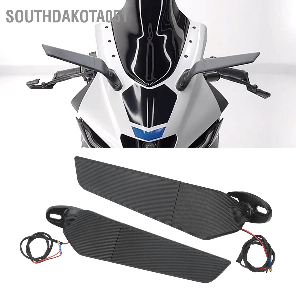[Hàng Sẵn] Cặp Gương Chiếu Hậu Xe Máy Cánh gió Xoay 360 Độ Có Đèn LED Xi Nhan Chuyên Dụng Cho Yamaha Suzuki Honda【Southdakota051】