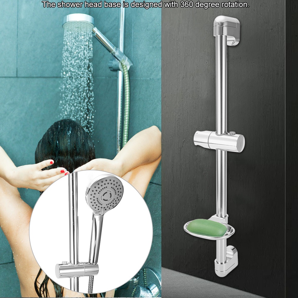 Giá Đỡ Vòi Hoa Sen Bằng Thép Không Gỉ Kèm Hộp Đựng Xà Phòng G1/2&quot; virgina056