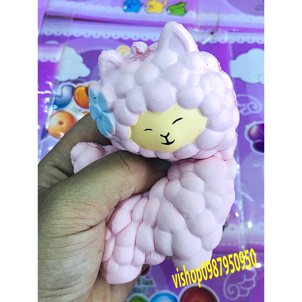 Squishy Lớn JUMBO Hình Con Cừu Màu Hồng Đồ Chơi Xốp Giảm Stress Hình mềm mịn dễ Thương đàn hồi Cho Bé