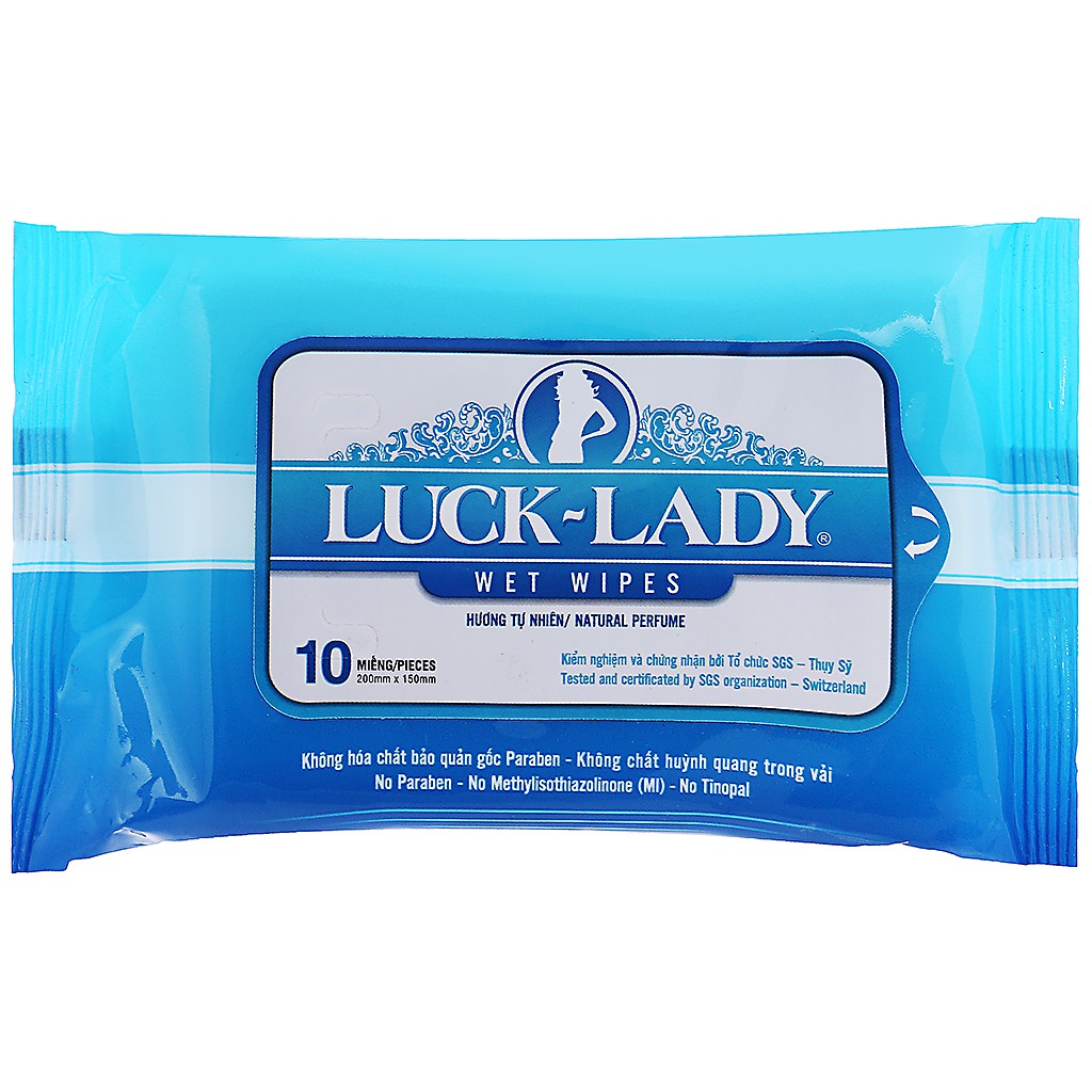 Khăn giấy ướt du lịch bỏ túi Dot, Luck lady 10 tờ