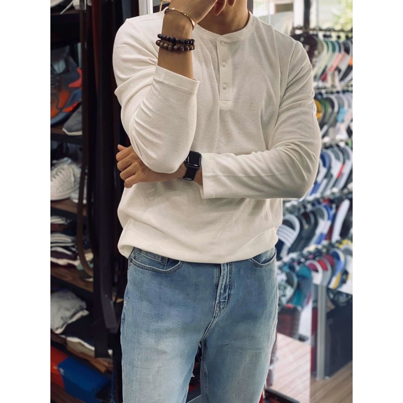 Áo thun nam dài tay henley