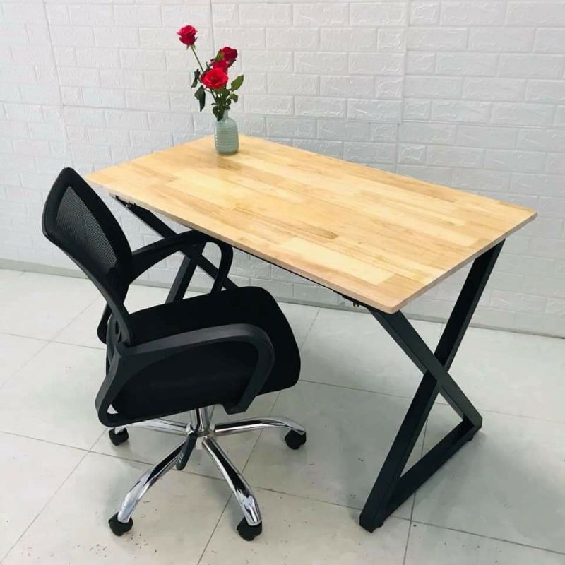 Bàn làm việc hiện đại U,K,X,Z (50×100×75cm) [GIÁ SẬP SÀN], Mặt gỗ cao su tự nhiên chống nước, chống ẩm cực tốt.